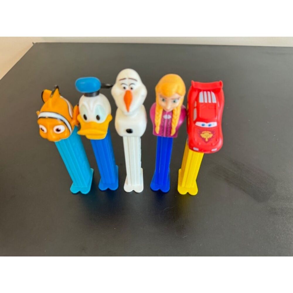 Disney Pixar Collectable Pez Dispensers Lot Fronzen, Cars, Nemo, Donald Duck